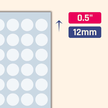 3000 Pieces, 1/2" - Colored Dot Stickers, Round Labels - 6 Colors