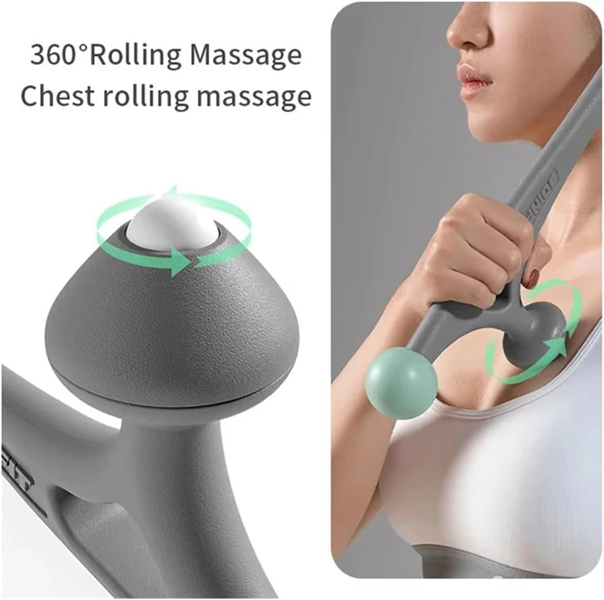 Handheld Trigger Point, Back, Shoulder, Neck Muscle Compression Massage Hammer, Portable Massager(Green)