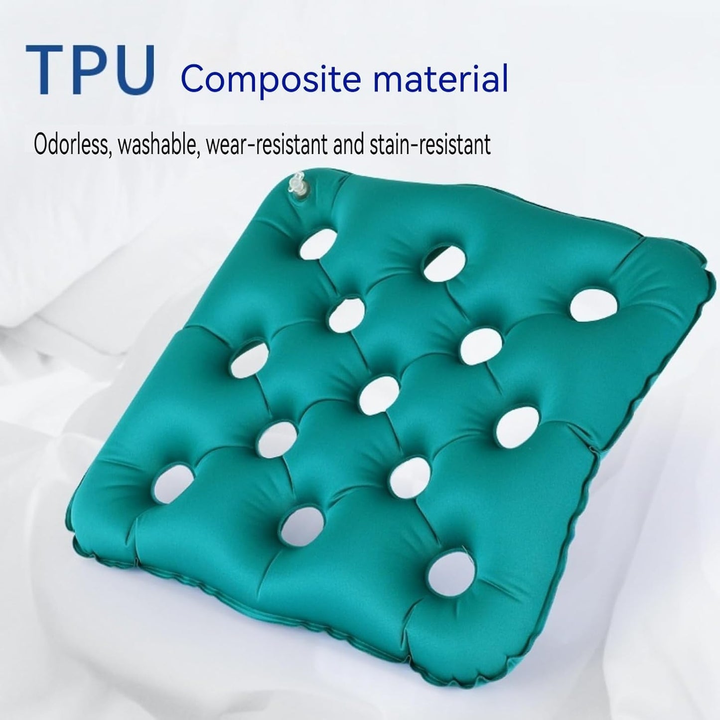 2-Pack Inflatable Waffle Cushion for Pressure Relief, Wheelchair Cushion for Pressure Redistribution, Portable Air Seat Cushions for Office Chair Car Seat, Breathable Seat Pad, Includes 1 Air Pumps