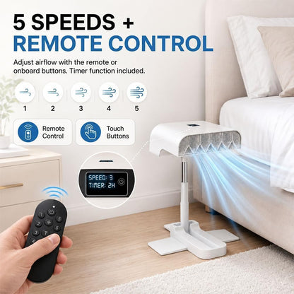 2026 Upgrade Bed Fan Under Sheets, Bed Fans for Cooling and Sleep Under Sheets, Bed Cooling System with 5 Speeds and Remote, Cordless Bed Fan for Hot Sleepers, Fits All Mattress Heights (1PCS)