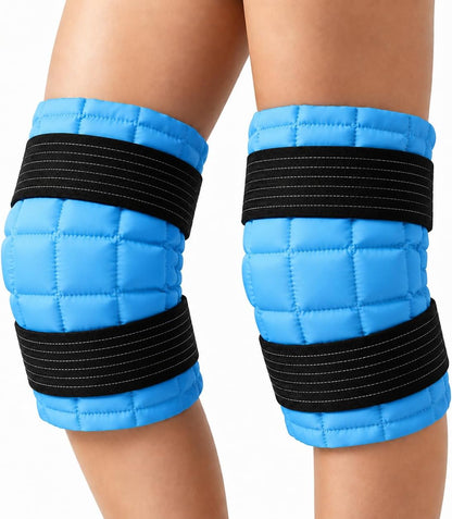 WORLD-BIO Ice Packs for Injuries Reusable, Knee Ice Pack Wrap with Straps, Gel Ice Wrap for Leg Pain Relief, Hot & Cold Compress Therap for Swelling, Water Soak Needed, Light Blue, 1Pack