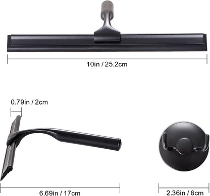 Shower Squeegee for Glass Doors, Squeegee for Shower Glass Door, Window and Car Glass, Mirrors - All-Purpose Stainless Steel Squeegee, 10 Inches and Black