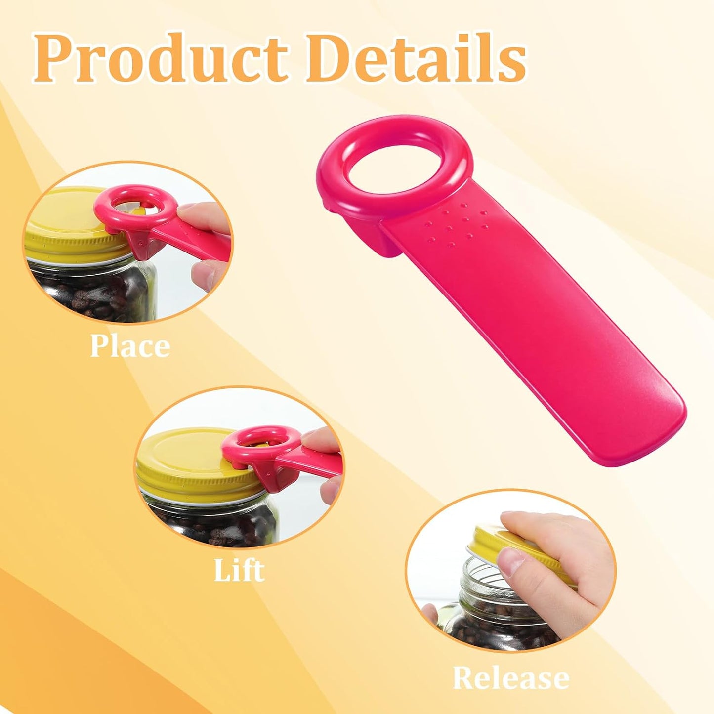 3Pcs Jar Opener, Jar Lid Openers, Jars Openers for Seniors Under Cabinet Jaring Open ers, Canning Jars for Opener Opening Jaring Lid Durable Plastic