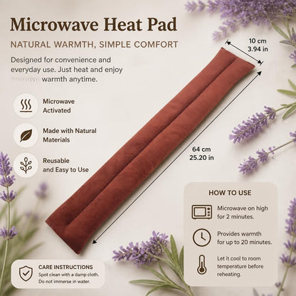 Microwavable Neck Shoulder Heating Wrap with Lavender | Natural Herb Filling, Reusable