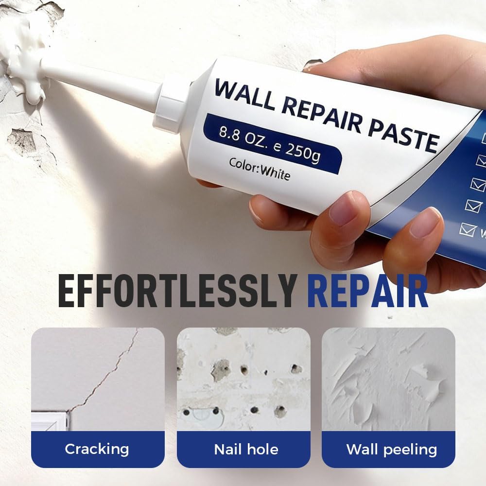 Efficient Drywall Repair Kit with Scraper, 2026 Upgrade Quick Drying Wall Mending Agent for Holes & Cracks, Multi-Functional Drywall Patch Paste Repair Kit for DIY Home Fix (1 PCS)