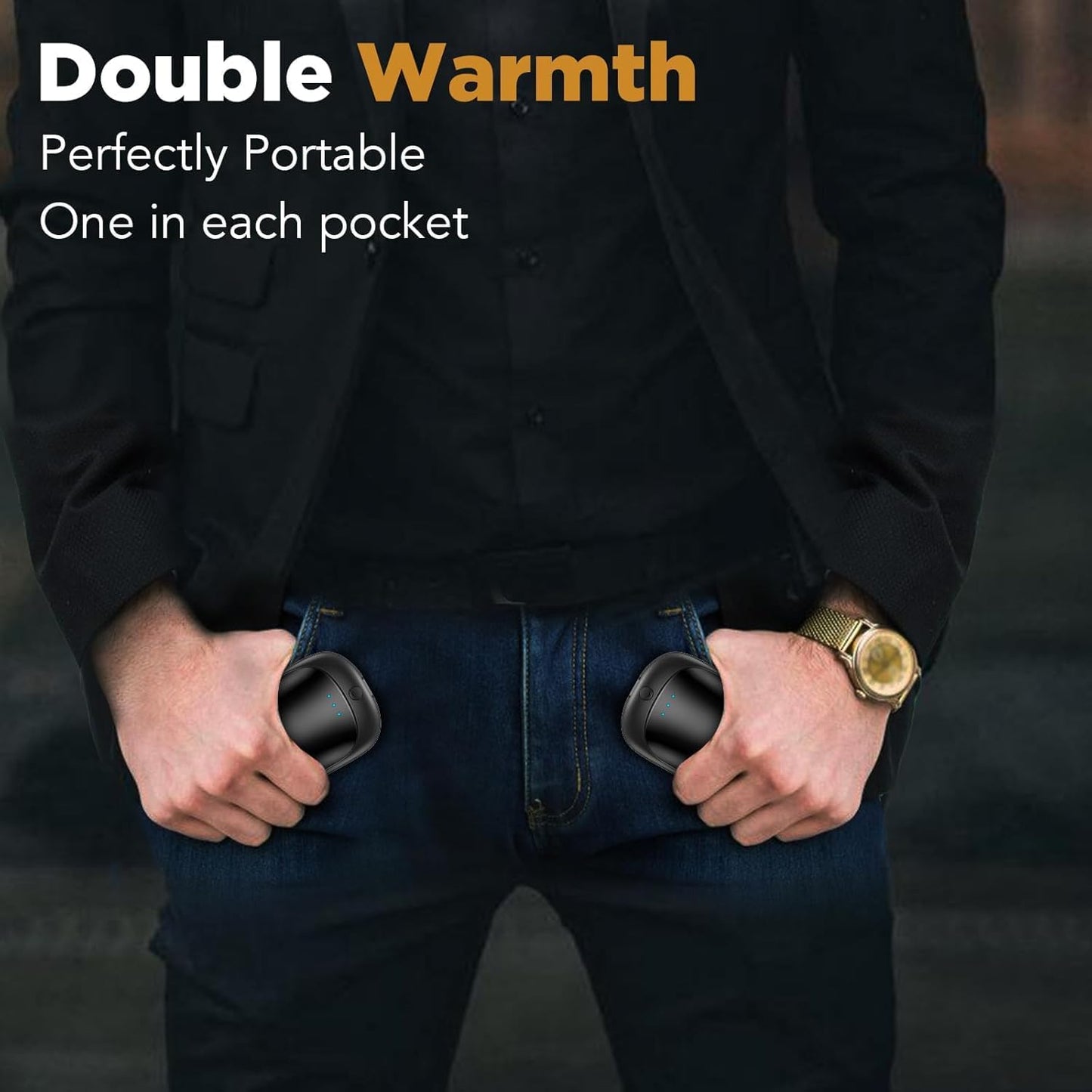 Lerat 2 Pack Hand Warmers Rechargeable, Portable Electric Hand Warmers Reusable, Portable Pocket Heater, Gifts for Men Women Kids, Hunting, Golf, Camping Accessories