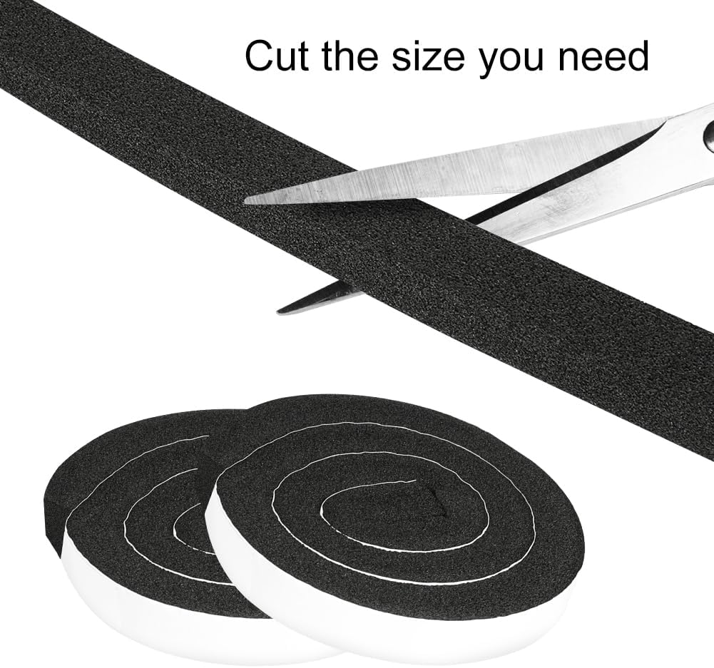 2 Rolls Foam Seal Tape for Door Window Insulation, Soundproof and Shockproof Foam Adhensive Strip, 3/8" Wx3/16 T Single Sided Foam Tape, Cold Air and Draft Closed Cell Seal Strip,Total 32FT