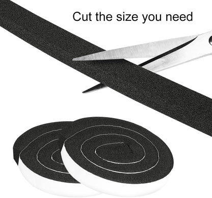 2 Rolls Foam Seal Tape for Door Window Insulation, Soundproof and Shockproof Foam Adhensive Strip, 3/8" Wx3/16 T Single Sided Foam Tape, Cold Air and Draft Closed Cell Seal Strip,Total 32FT