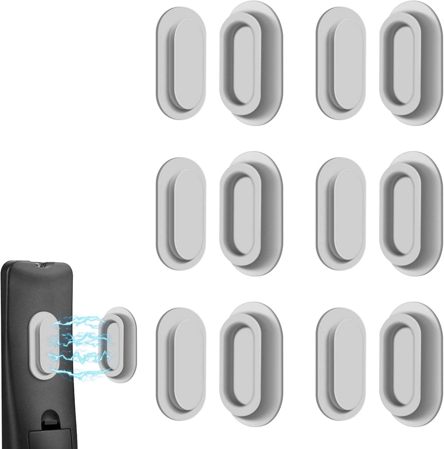 6 Pack Magnetic Remote Control Holder – Upgraded Silicone Magnetic Wall Mount for TV, Fan & Air Conditioner Remotes – Self-Adhesive, No-Drill Remote Control Holder Wall Mount