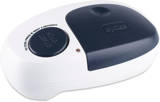 Zyliss EasiCan Electric Can Opener – One-Touch Automatic Tin Opener with Magnet for Safe Lid Removal – Compact, Hands-Free Design for All Can Sizes – Battery Operated, Easy to Use and Store