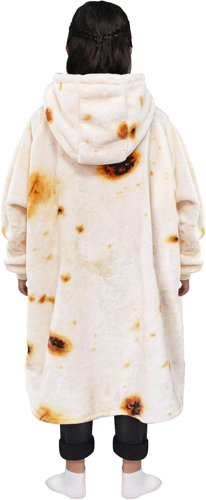 Wearable Blanket Sweatshirt Gifts for Women and Men, Warm and Cozy Giant Blanket Hoodie, Thick Flannel Blanket with Sleeves and Giant Pocket - Dark Gray