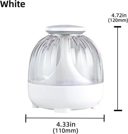 650ml USB Humidifiers for Bedroom Cool Mist Humidifier Quiet Air Humidifiers USB humidifiers for Living Room Home Office,2 Mist Modes,Night Light White