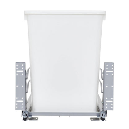 Rev-A-Shelf Double Pullout Trash Can w/Soft-Close Slides, 14.5" Min Opening | Large Capacity Garbage/ Recycling Waste Bins for Under Kitchen Cabinets, Heavy Gauge Wire Construction, 53WC-1835SCDM-211