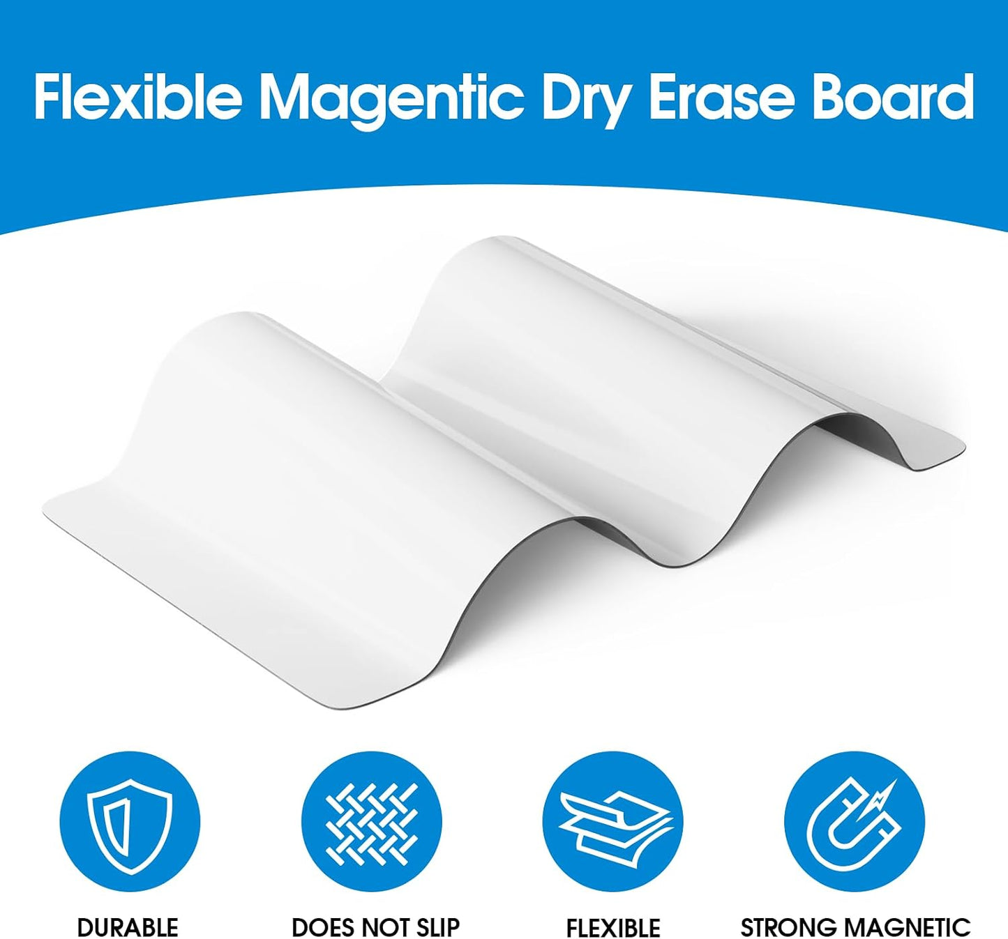 MaxGear Magnetic Whiteboard for Fridge 12x8 White 5 Pack | Strong Magnet, Dry Erase, Reusable, Easy Clean, Stain Resistant, Meal Planner, Grocery List, Family Notes, Kitchen Organizer