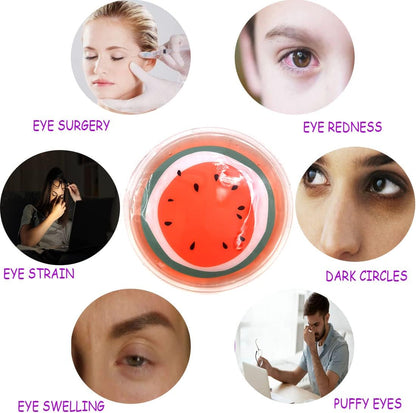 Reusable Gel Eye Ice Pack, Cooling Eye Pad, Hot ＆ Cold Treatment for Eye Strain, Eye Swelling, Eye Redness, Puffy Eyes, Dark Circles, Smooth Fine Lines, and Eye Recover Surgery. (Purple ＆)