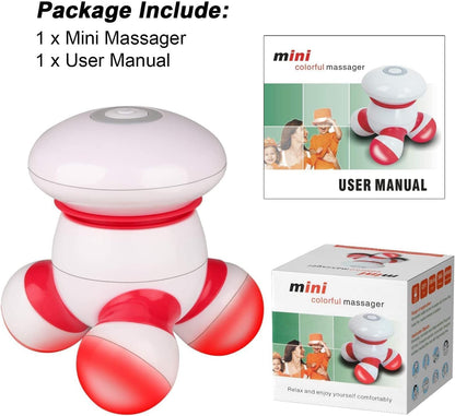 cotsoco Mini Handheld Massager, Portable Vibrating Body Massager with LED Light for Hand Head Neck Back Legs Arms Pain Release, Battery Operated to Use at Home, Office, Travel,As Gifts