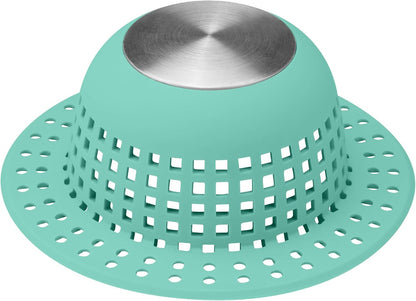 Aluvor Shower Drain Hair Catcher Bathtub Drain Cover Sink Drain Protector | Bathroom Sink & Bathtub Drain Strainer for Pop-Up & Regular Drains, Silver Grey