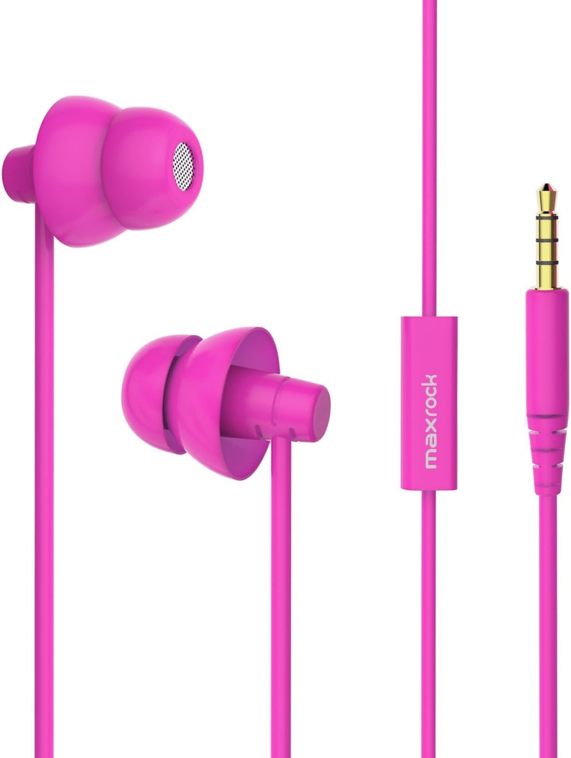 MAXROCK Sleep Earbuds,Ultra Soft Lightweight Sleep Earphones Headphones with Volume Control and Mic for Insomnia, Side Sleeper, Snoring, Air Travel, Meditation & Relaxation (Acid Blue)