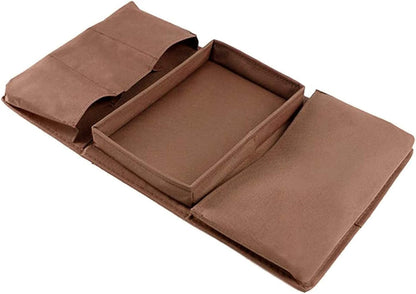Sofa Armrest Organizer, Couch TV Remote Storage Organizer with Pockets for Recliner Armchair Snacks Glasses Smartphone Magazines Pouch (Black)