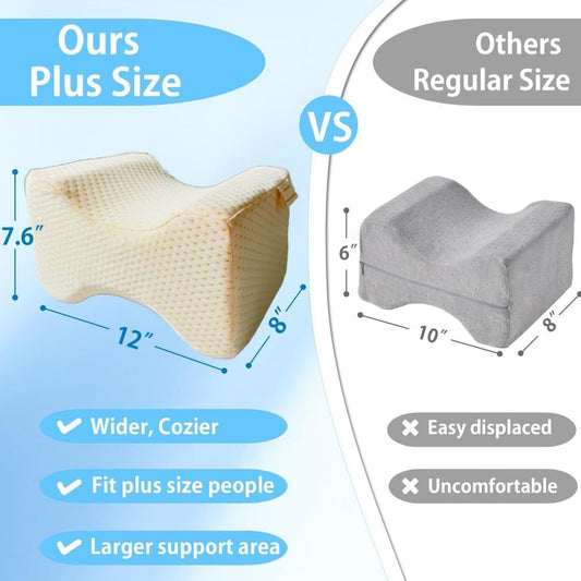 King Mills Plus Size Leg Pillow for Side Sleeping, Extra Large Smooth Spine Alignment Pillow, Side Sleeper Pillow Between Legs for Hip Pain Relief and Sciatica, Two Replaceable Cover | Smooth Spine Alignment, Hip Pain Relief and Sciatica, Two Replaceable