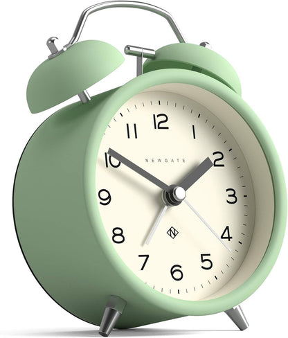 NEWGATE® Charlie Bell Echo Alarm Clock | Modern take on Classic Twin Bell Clock | Yellow | Easy to Read Numbers | Ideal for Bedside, Desk or Shelf | Modern Retro Bedroom & Office Accessory