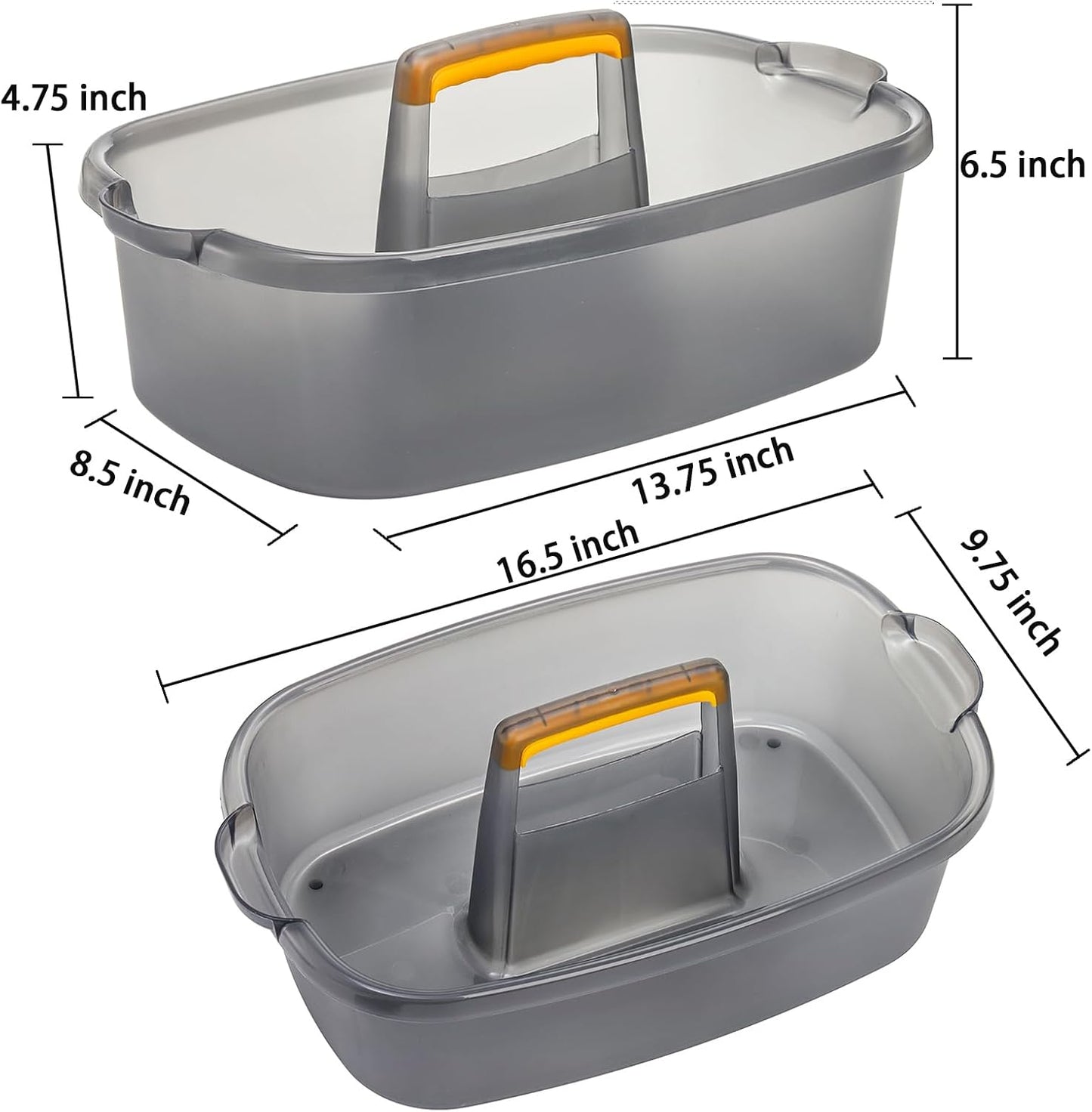 TOPZEA 2 Pack Cleaning Supplies Caddy, Plastic Large Cleaning Supply Storage Bucket with Handle, Portable Shower Tote Caddy Household Tools Organizer Baskets for Bathroom, Kitchen Under Sink