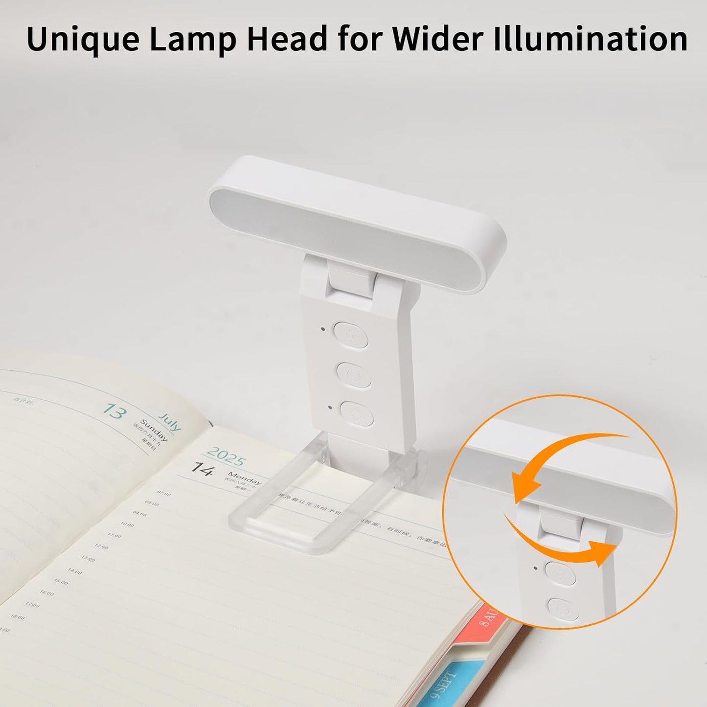 24 Led Rechargeable Book Light for Reading in Bed-Eye Caring 3 Color Temperatures,80 Hrs Runtime Lightweight Clip-On Lamp, Perfect for Kids, Book Lovers, and Student Gifts(Black, Rotating)