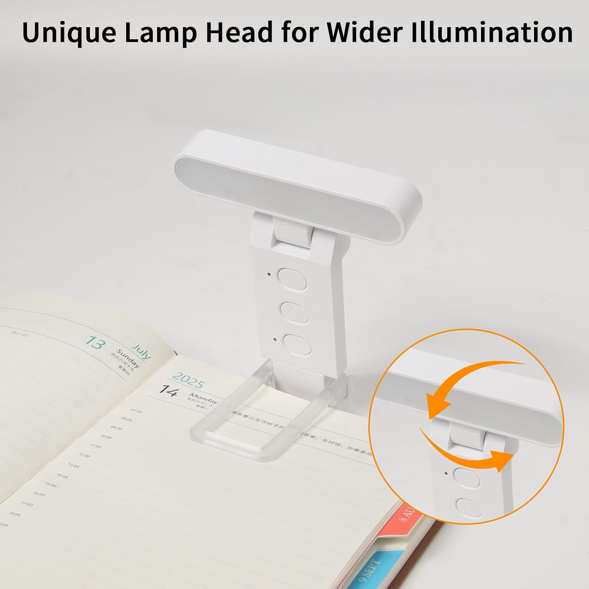 Rechargeable Book Light, Clip-On LED Reading Light, Eye-Caring