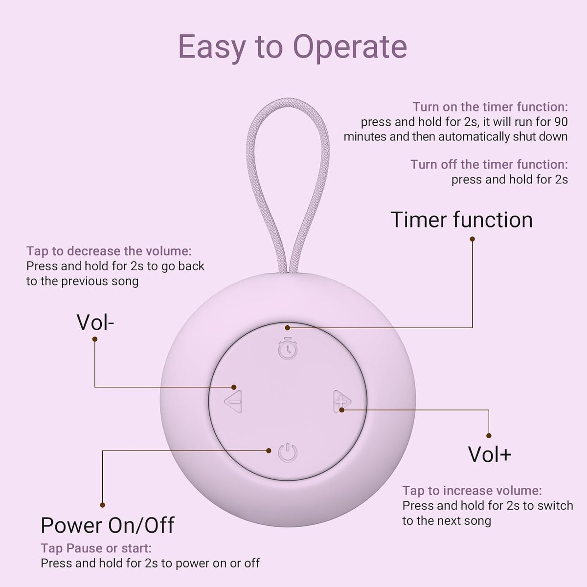 Portable Baby Sound Machine & Essentials for Babies & Kids-Putty