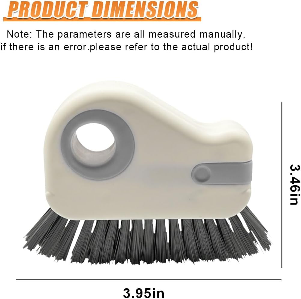 YoRise 2 in 1 Car Groove Cleaning Brush, Multifunctional Hard Bristle Car Window Track Cleaner Tool with Hidden Scraper, Universal Auto Door Crevice Cleaning Accessories for Window Sill(Orange-1PCS)