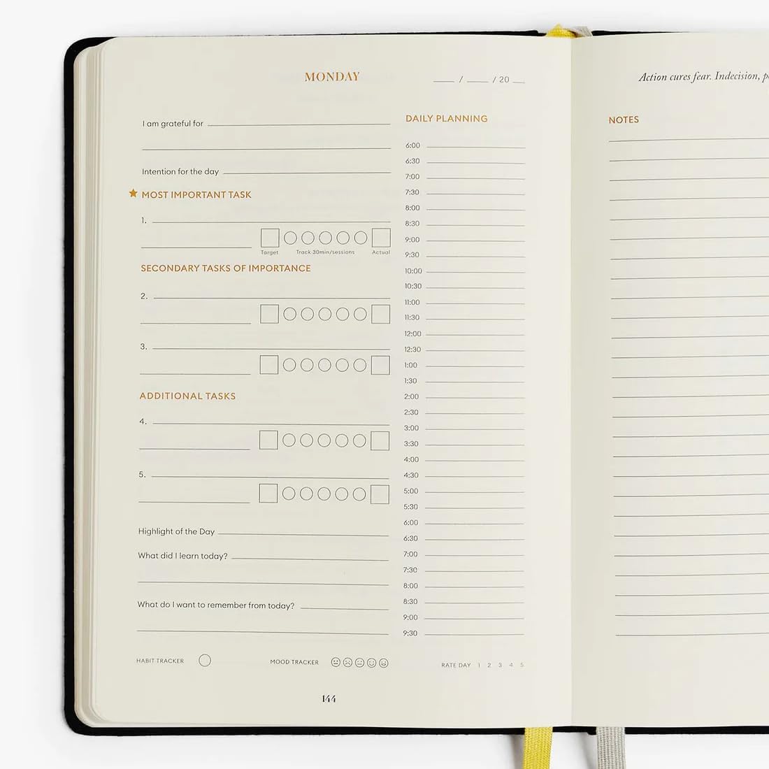Intelligent Change - 3-Month Productivity Planner, Productivity Tools for Time-Management and Mindfulness, Daily To-Do List, A5 Undated Quarterly Planner, Beige (Beige)