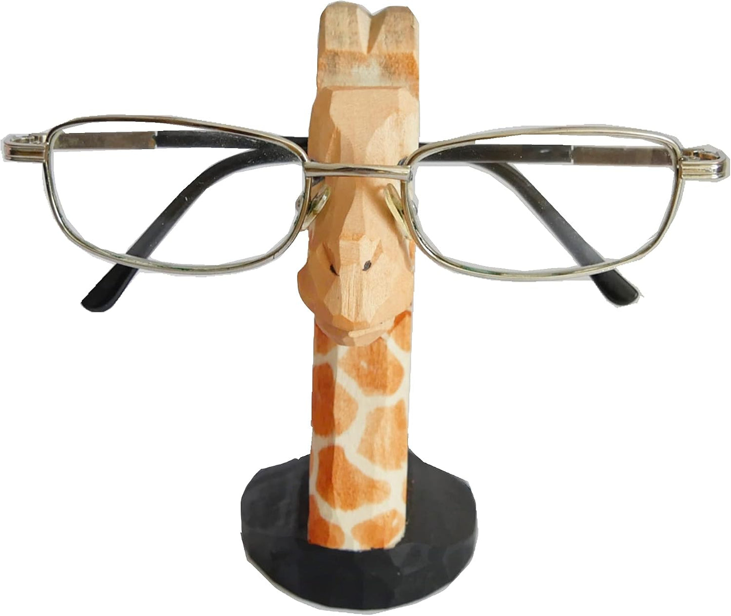 Red Dollar Handmade Wood Carved Animal Eyeglass Holder, Cute Sunglasses Display Stand, Nightstand Home Office Desk Decor, Christmas Holiday New Year Business Gift for Men Women Adults (Dog)