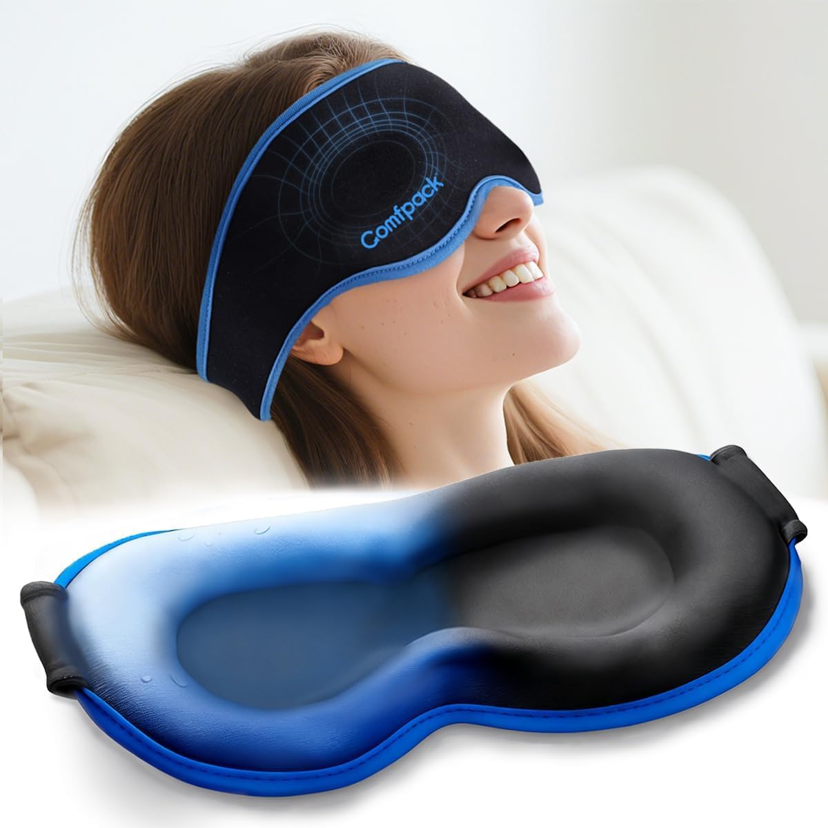 Warm Compress for Eyes - Removable Microwavable Eye Mask with Moist Heat for Dry Eyes, Blepharitis & MGD, Chalazion, Remove Styes, Sinus Relief, Eye Heating Pad, Gift for Women Men