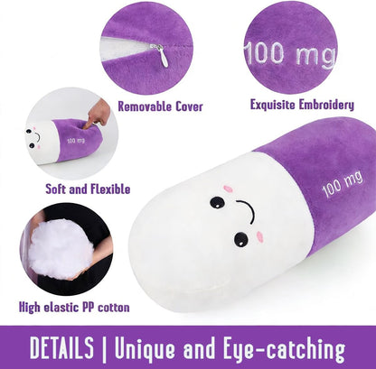 Cervical Neck Roll Pill Pillow, Cylinder Bolster Chill Pillows with Washable Cover, Round Neck Pillows Support for Bed Sleeping, Designed for Head, Neck, Lumbar, Legs Back and Yoga (Grey, M)