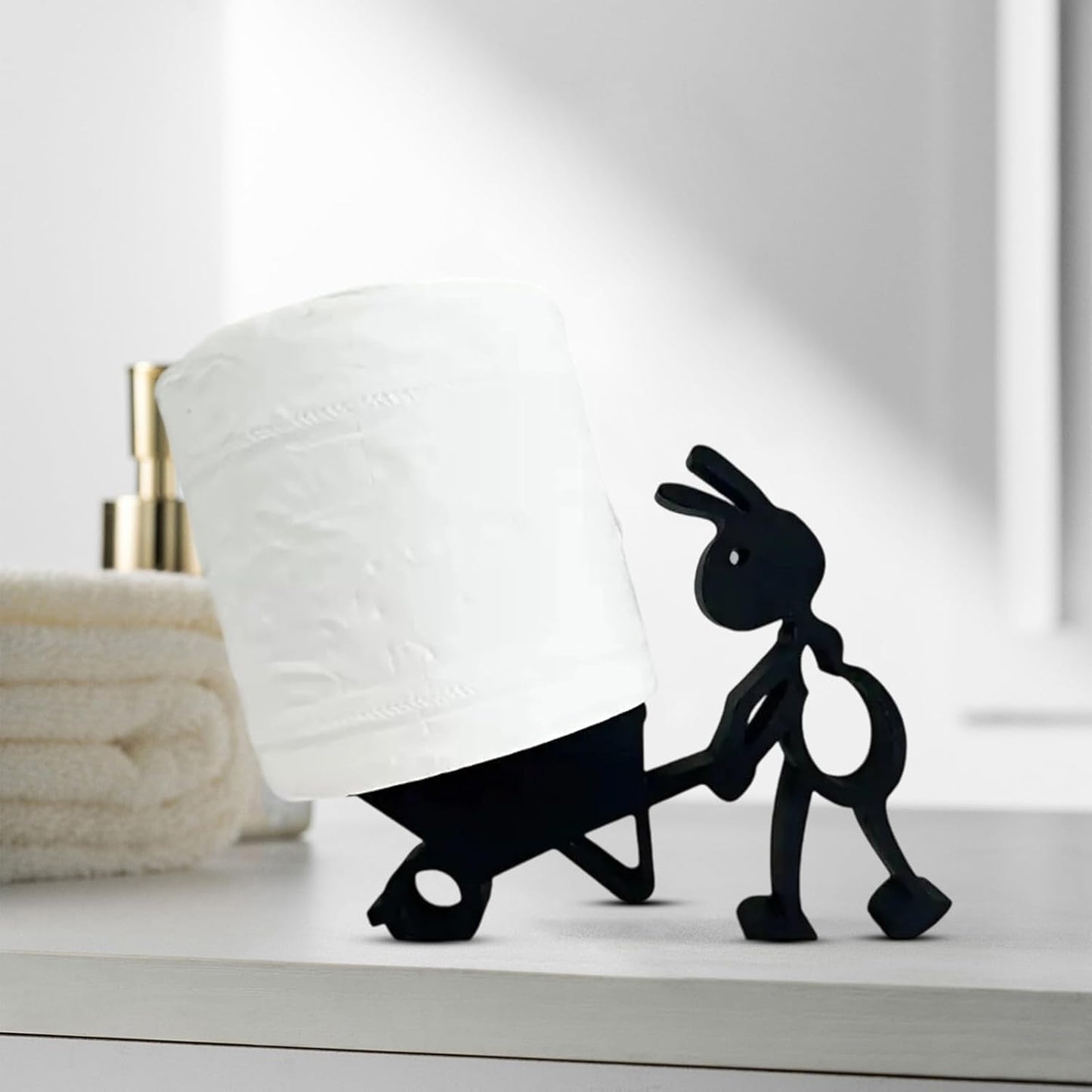 VELENTI Sheep Toilet Roll Holder - Funny Toilet Paper Holders Free Standing Cute Bathroom Decor - Premium 3D Printed Black Sheep Loo Rolls Holder - Hilarious Tissue Paper Roll Storage - Set of 3
