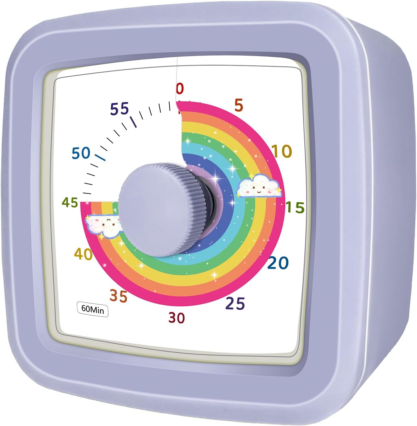 Visual Timer for Kids 60 Minute Countdown Clock – Silent Cube Timer with Rainbow Cloud Design, Plastic Kids Visual Timer, Toddler Timers for Classroom Home Kitchen Study Tools, Green