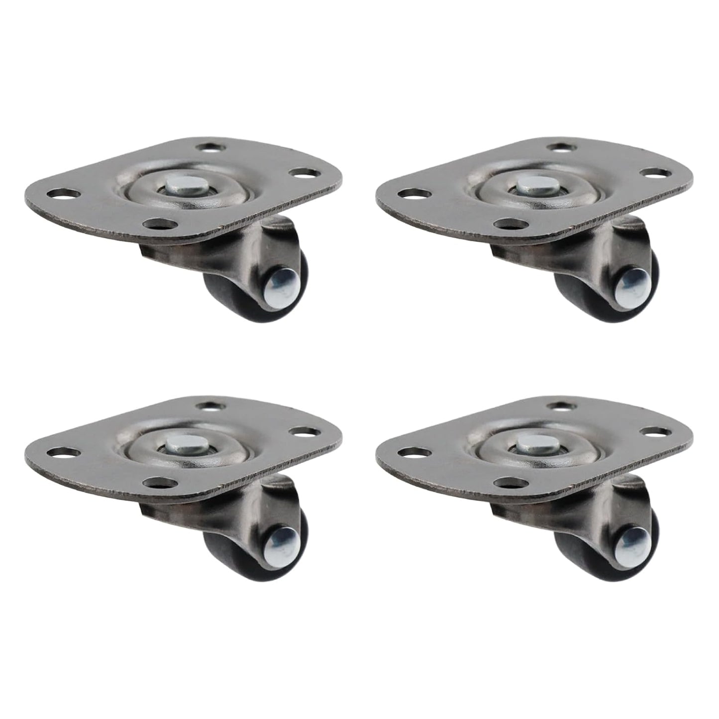 Semetall 4PCS Swivel Caster Wheels Square Cup Furniture Castors (Bronze) | 150kg Load Capacity, with Screws for Piano Feet, Sofa, Table, 1.02 Inch (26mm) Wheels