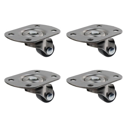 Semetall 4PCS Swivel Caster Wheels Square Cup Furniture Castors (Bronze) | 150kg Load Capacity, with Screws for Piano Feet, Sofa, Table, 1.02 Inch (26mm) Wheels