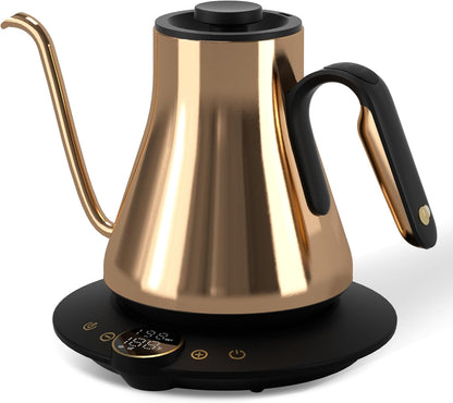 Cocinare Gooseneck Electric Kettle, ±1°F Precise Temperature Control, 1500W Fast Heating, Pour Over Coffee & Tea Kettle with Brew Timer & Keep Warm, Stainless Steel, 0.9L (Matte Black)