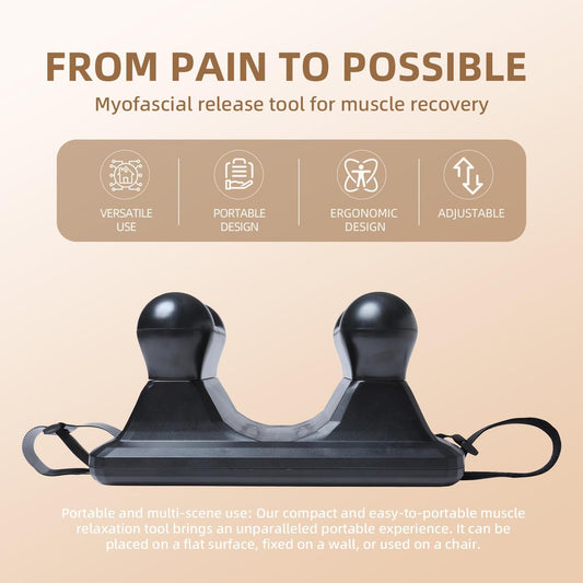 Psoas Release Tool - 3-in-1 Massage Tool - Psoas Muscle Release Tool Flexor, Back, Glute, Iliacus, and Neck Pain Trigger Point and Myofascial Release Tool - Night Black [Patent Pending]