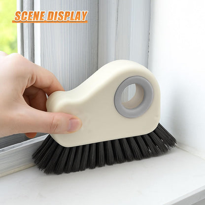 YoRise 2 in 1 Car Groove Cleaning Brush, Multifunctional Hard Bristle Car Window Track Cleaner Tool with Hidden Scraper, Universal Auto Door Crevice Cleaning Accessories for Window Sill(Orange-1PCS)