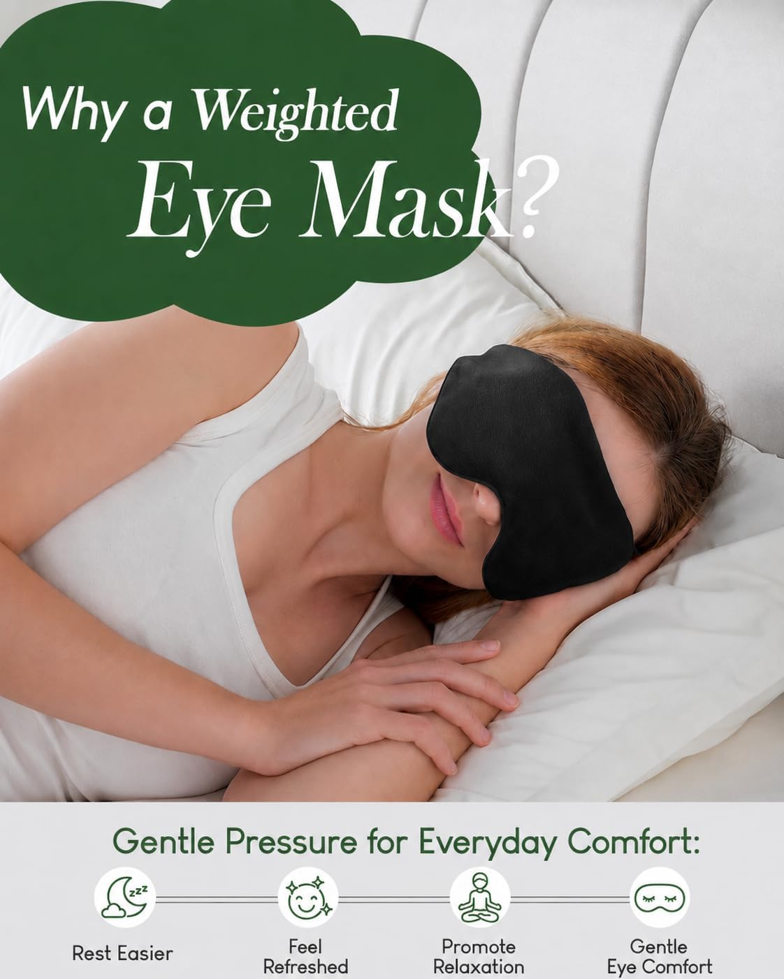 Sivio Weighted Eye Mask for Sleeping, Blackout Sleep Mask for Women & Men