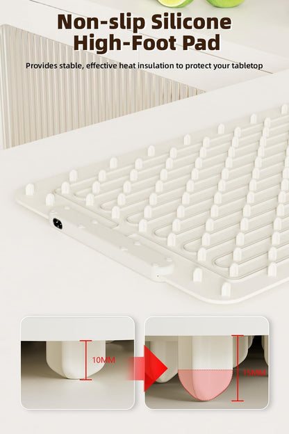 Food Warming Mat - Electric Warming Tray,Tempmaster Adjustable Warming Tray,Elevated Feet Protects Table, Roll-Up Buffet Hot Plates Heat Pad, Portable Food Warmer for Parties and Travel (Beige)