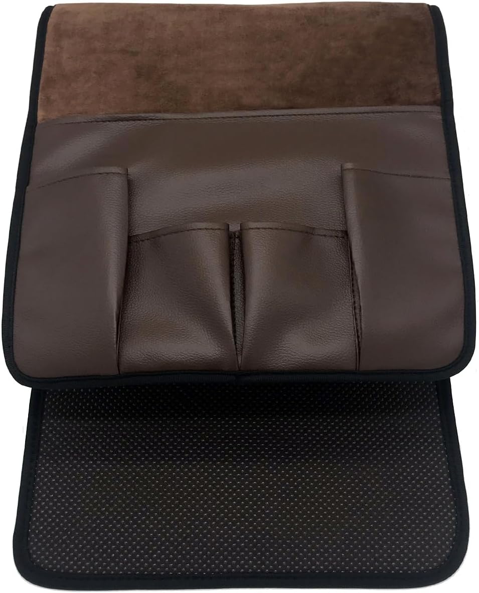 Wanty Velvet Sofa Couch Chair Armrest Soft Caddy Organizer Holder for Remote Control, Cell Phone, Book, Pencil (Black)