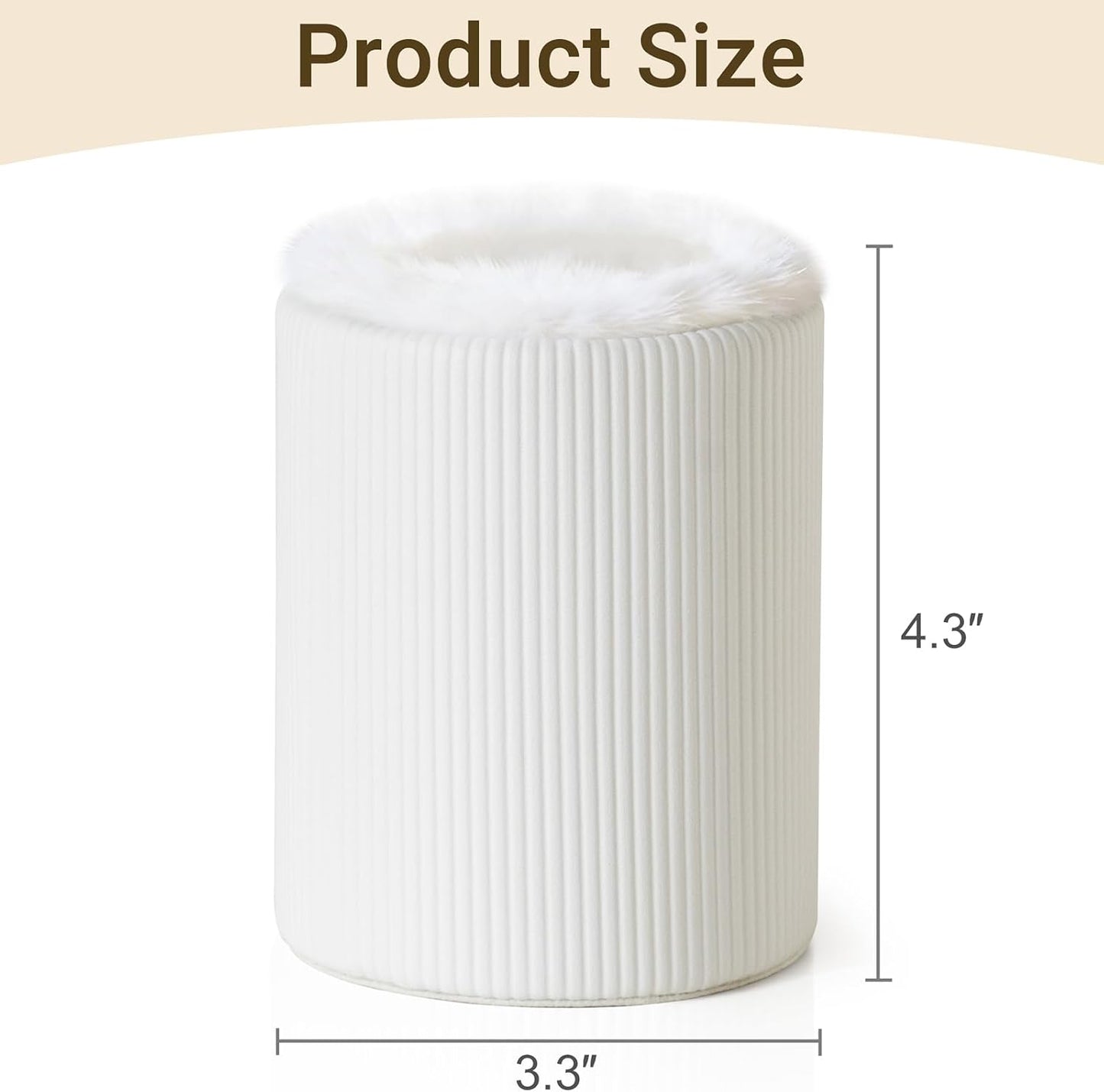 Mkono Glasses Holder for Nightstand, PU Leather Anti-Scratch Eyeglass Stand | Soft Plush Line Protect, Weighted Anti-tip Base, Extra Space-Saving, Compact Size, Multi-Use Storage, Fits Desk Office Table