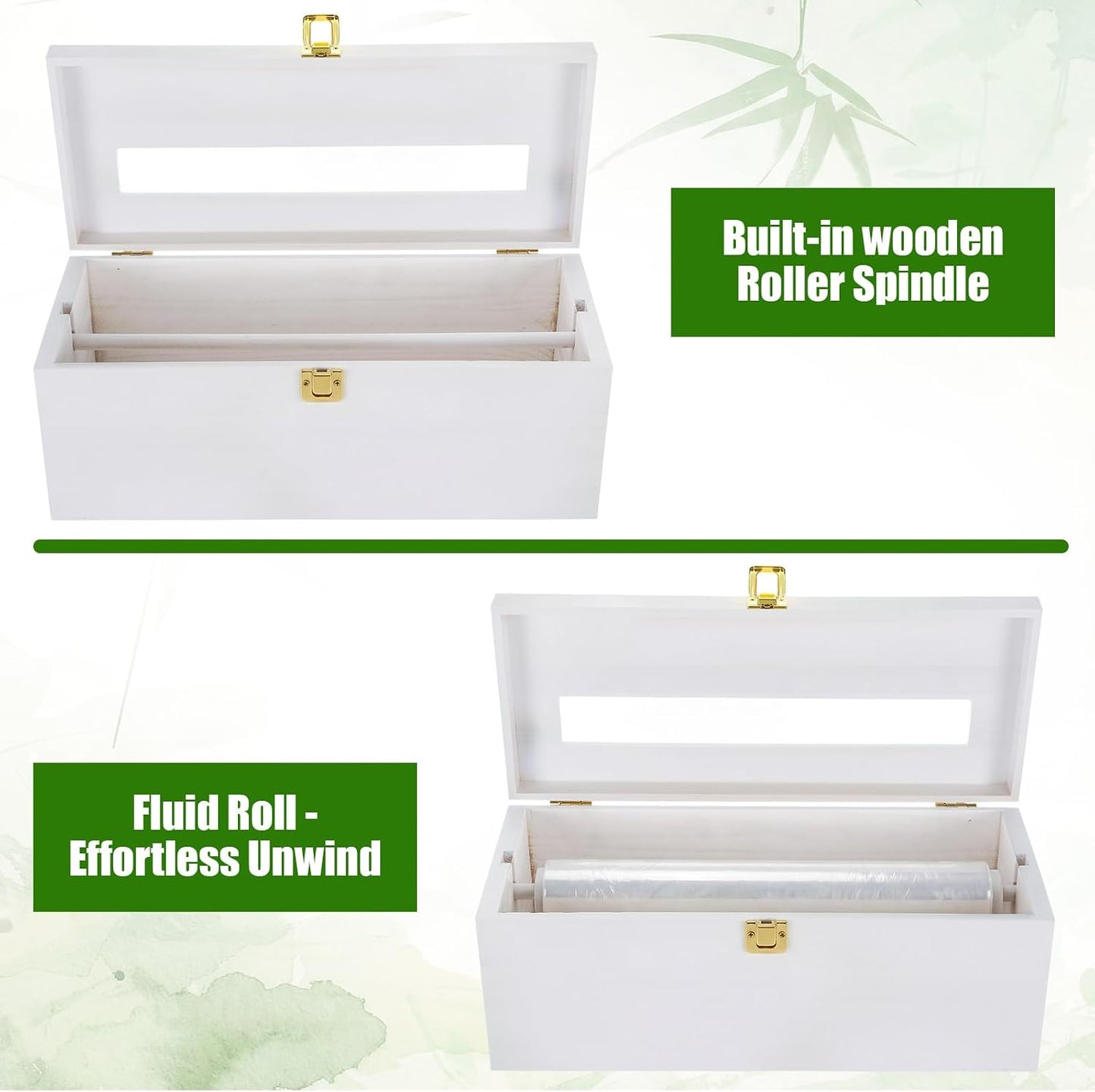 12" Commercial Plastic Wrap Dispenser with Cutter & Roller Heavy Duty Holder for 3000ft Film 1000ft Foil Roll for Restaurant Kitchen Foodservice