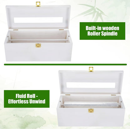 12" Commercial Plastic Wrap Dispenser with Cutter & Roller Heavy Duty Holder for 3000ft Film 1000ft Foil Roll for Restaurant Kitchen Foodservice