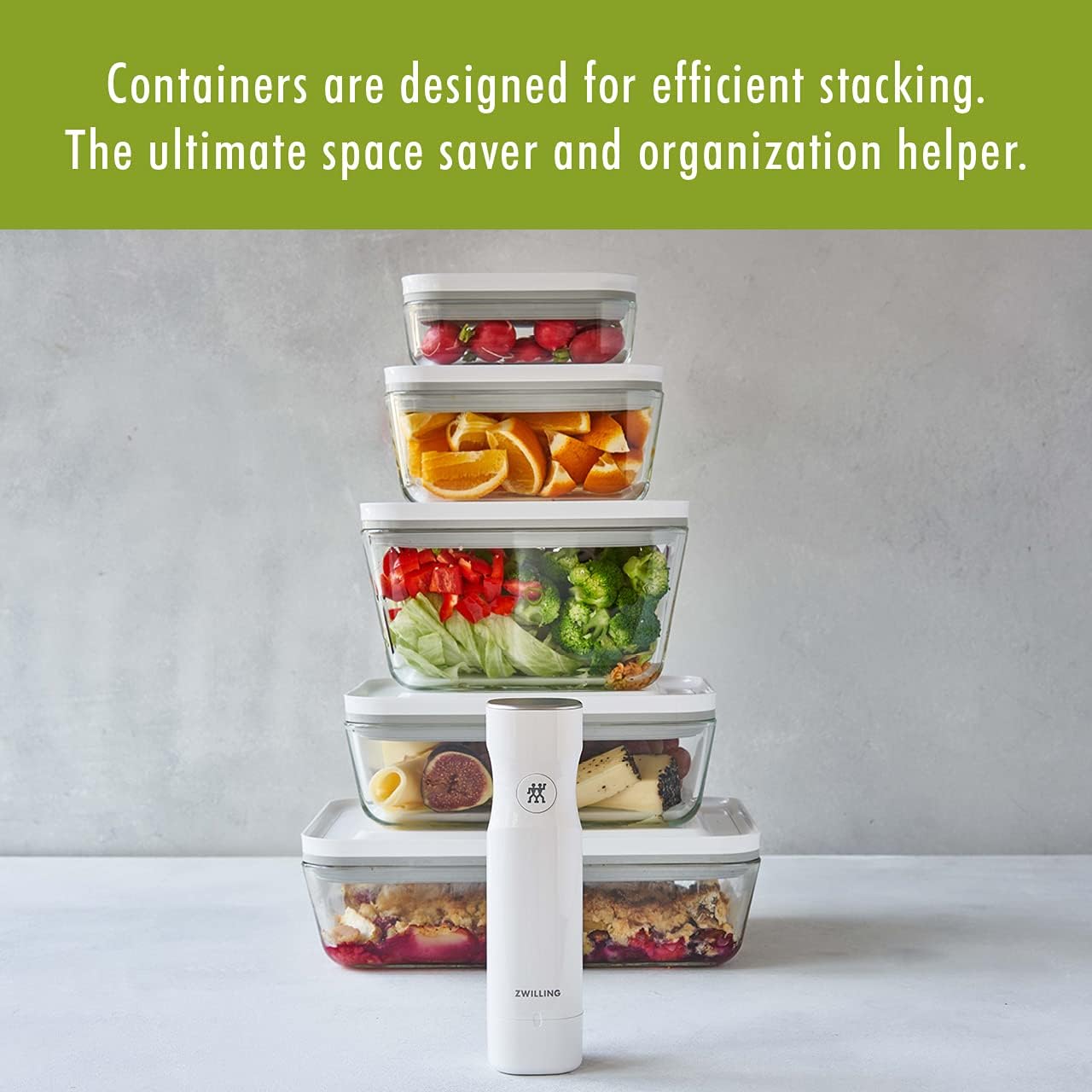 For food to stay fresh up to 5X longer, pump required (not included).