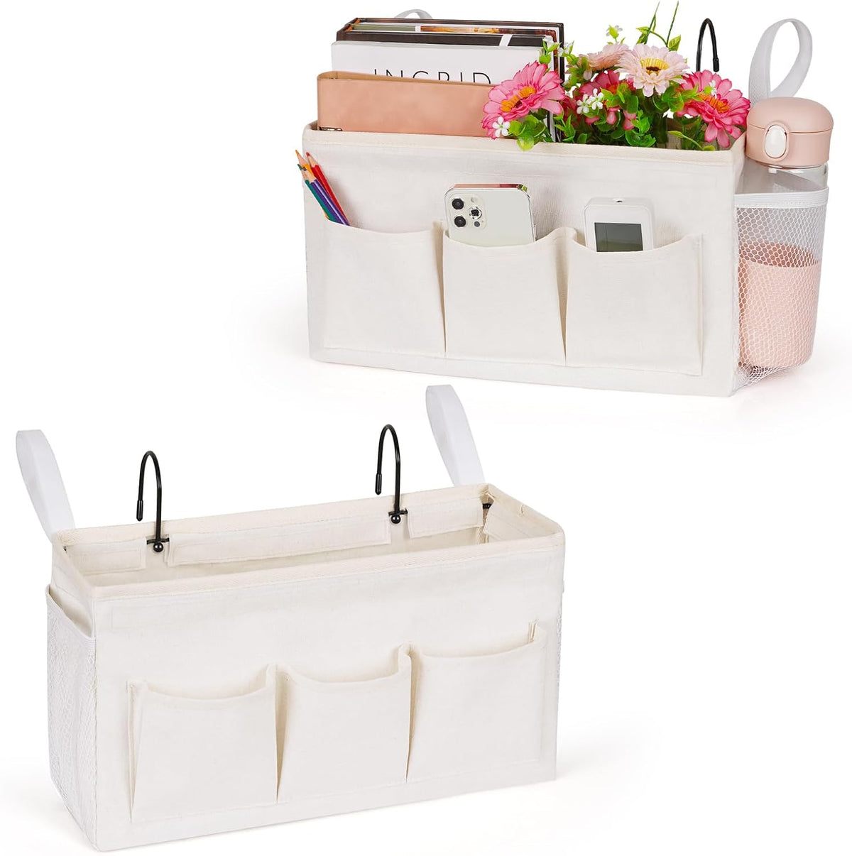 Lilithye Bedside Caddy, Bedside Storage Bag Hanging Organizer for Bunk Bed