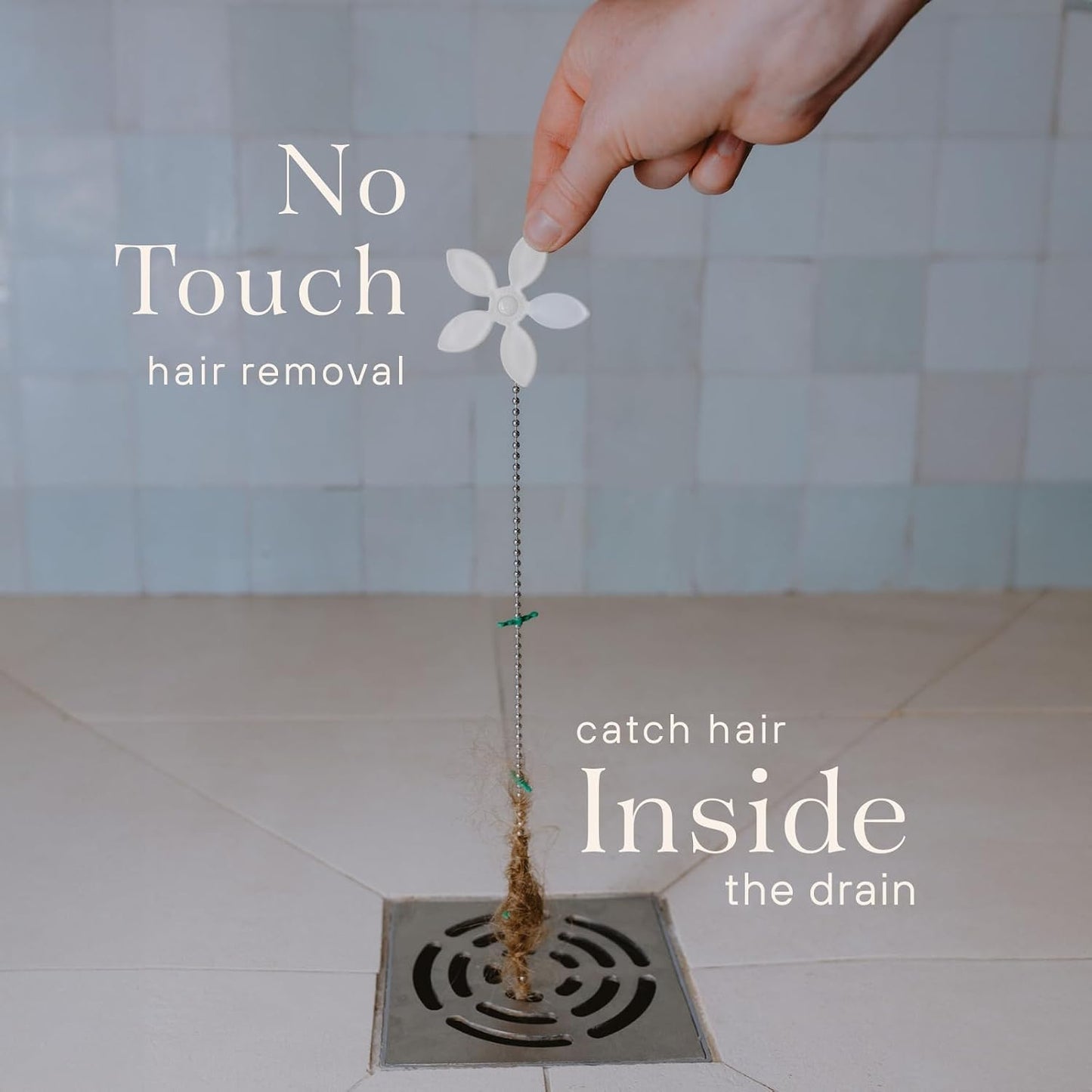 Shower Drain Hair Catcher – Disposable Bathroom Hair Trap, Easy to Install in Shower Drain Cover, Helps Prevent Clogs – As Seen on Shark Tank – Silver Flower (4-Pack)